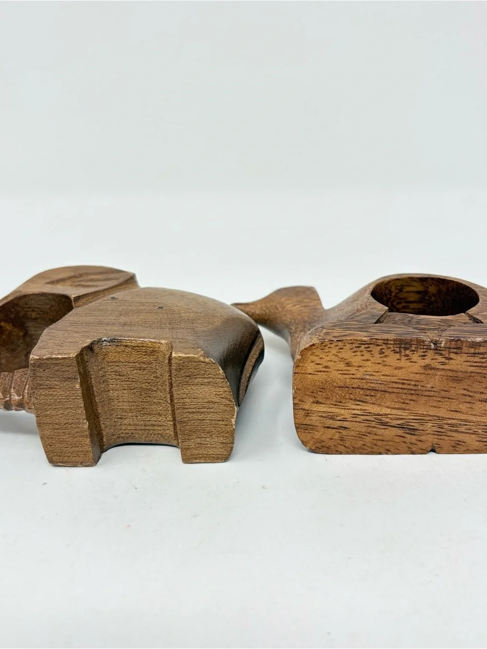 Hand Carved Wooden Safari Animals Napkin Rings Elephant and Camel
